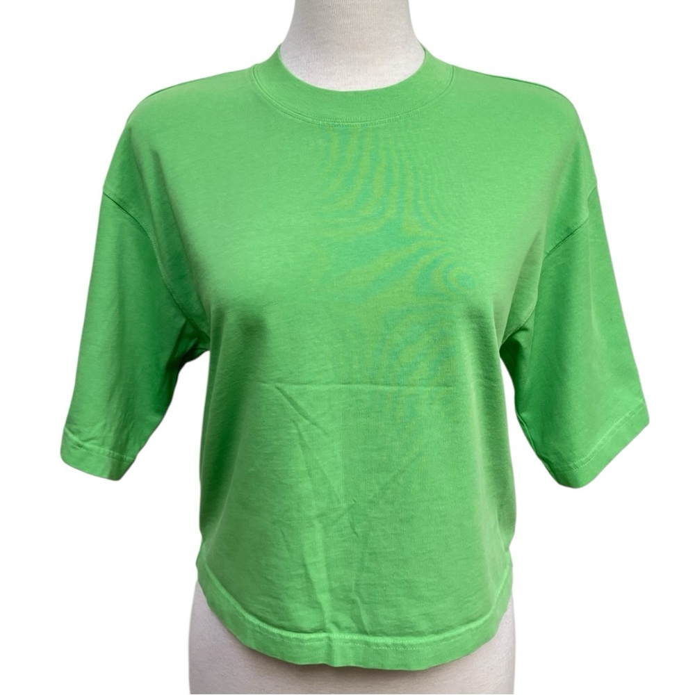 & Other Stories Green Crewneck Short Sleeve T-Shirt Classic Basic Women's EUR XS